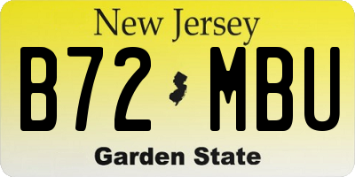 NJ license plate B72MBU