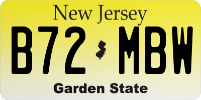 NJ license plate B72MBW