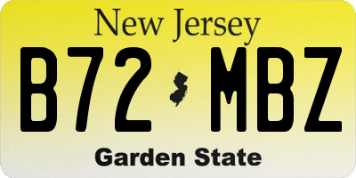 NJ license plate B72MBZ