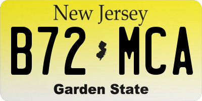 NJ license plate B72MCA