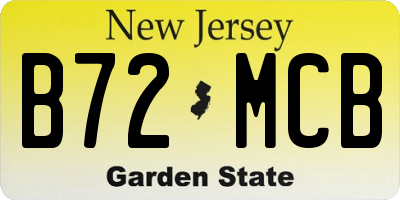 NJ license plate B72MCB