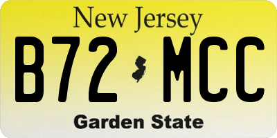 NJ license plate B72MCC