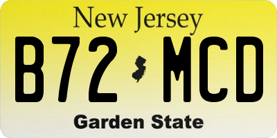 NJ license plate B72MCD
