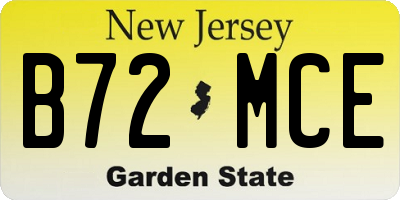 NJ license plate B72MCE