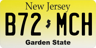 NJ license plate B72MCH