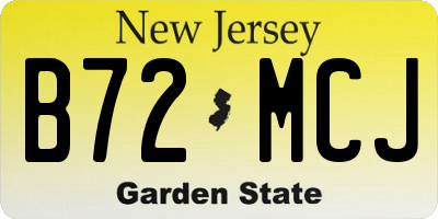 NJ license plate B72MCJ