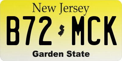NJ license plate B72MCK
