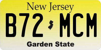 NJ license plate B72MCM