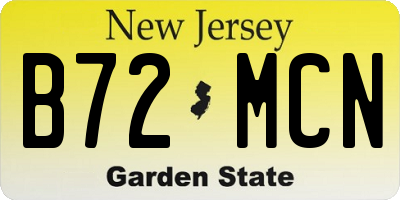 NJ license plate B72MCN