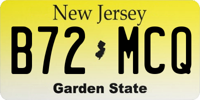 NJ license plate B72MCQ