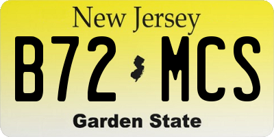 NJ license plate B72MCS