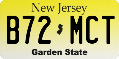 NJ license plate B72MCT