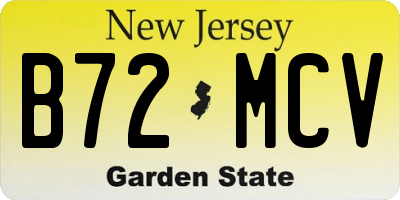 NJ license plate B72MCV