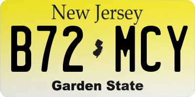 NJ license plate B72MCY