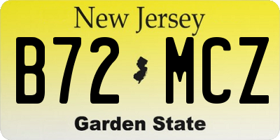 NJ license plate B72MCZ