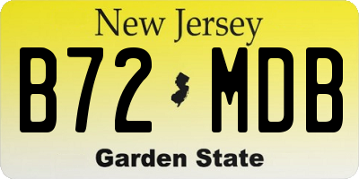 NJ license plate B72MDB