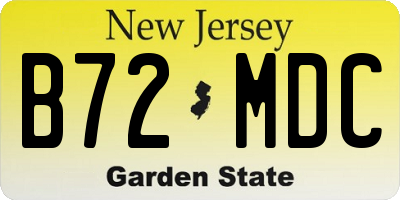 NJ license plate B72MDC
