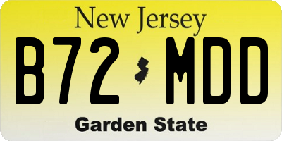 NJ license plate B72MDD