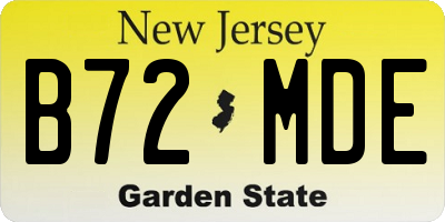 NJ license plate B72MDE