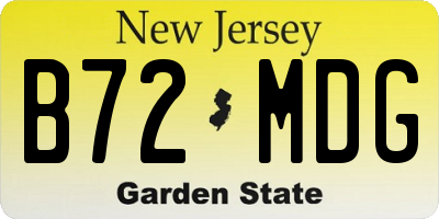 NJ license plate B72MDG