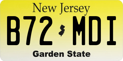 NJ license plate B72MDI