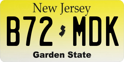 NJ license plate B72MDK