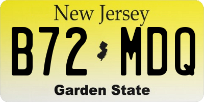NJ license plate B72MDQ