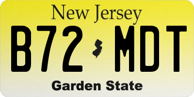 NJ license plate B72MDT