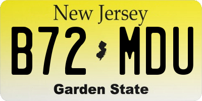 NJ license plate B72MDU