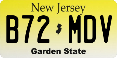 NJ license plate B72MDV