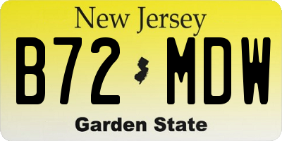 NJ license plate B72MDW
