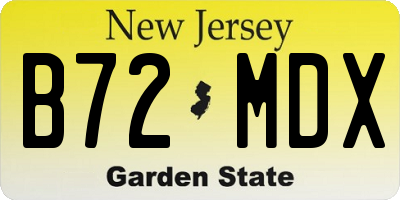 NJ license plate B72MDX