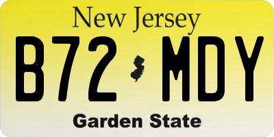 NJ license plate B72MDY