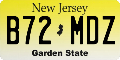NJ license plate B72MDZ