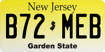 NJ license plate B72MEB
