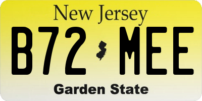 NJ license plate B72MEE