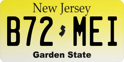 NJ license plate B72MEI