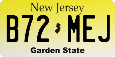 NJ license plate B72MEJ