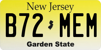 NJ license plate B72MEM