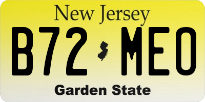 NJ license plate B72MEO
