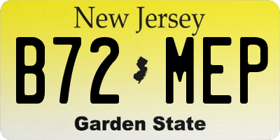 NJ license plate B72MEP