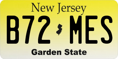 NJ license plate B72MES