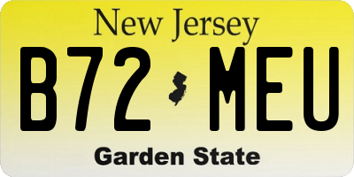 NJ license plate B72MEU