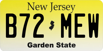 NJ license plate B72MEW
