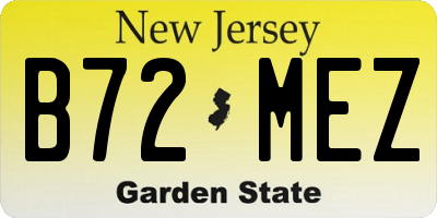 NJ license plate B72MEZ