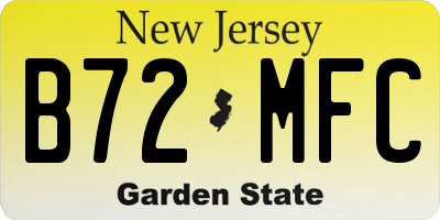 NJ license plate B72MFC