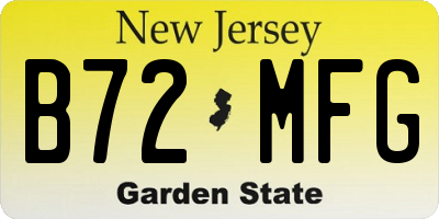 NJ license plate B72MFG