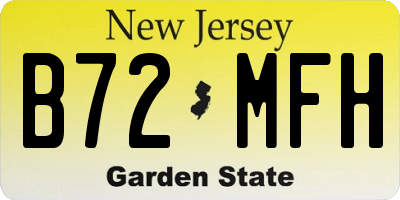 NJ license plate B72MFH