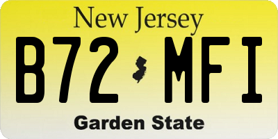 NJ license plate B72MFI