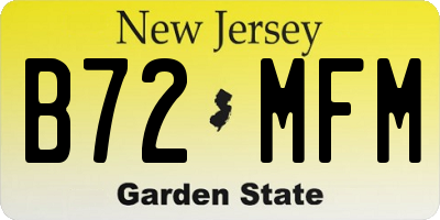 NJ license plate B72MFM